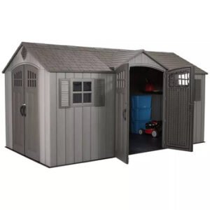 Lifetime 15' x 8' Rough Cut Dual-Entry Outdoor Storage Shed